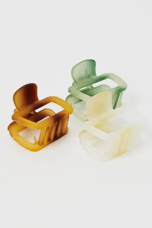 Multi 3 Pack Squared Claw Clips