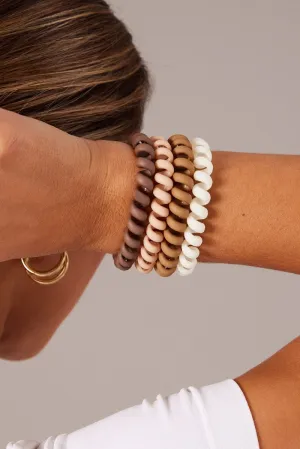 Multi 5 Pack Coil Hair Ties Spiral