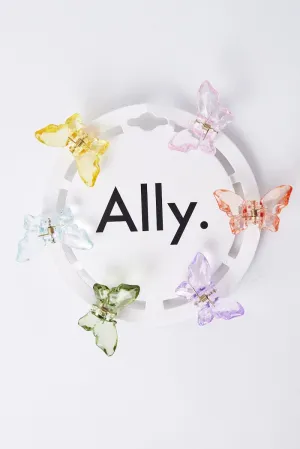 Multi 6 Pack Butterfly Claw Clips