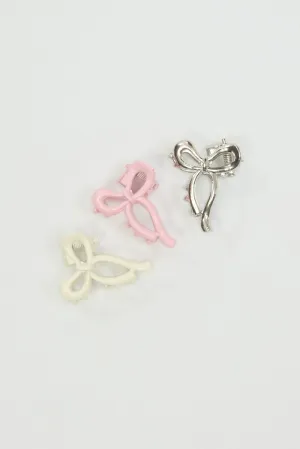 Multi 6 Pack Mini Bow Claw Clips
