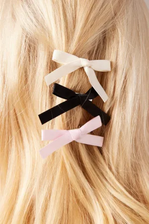 Multi 6 Pack Mini Satin Bow Hair Clips