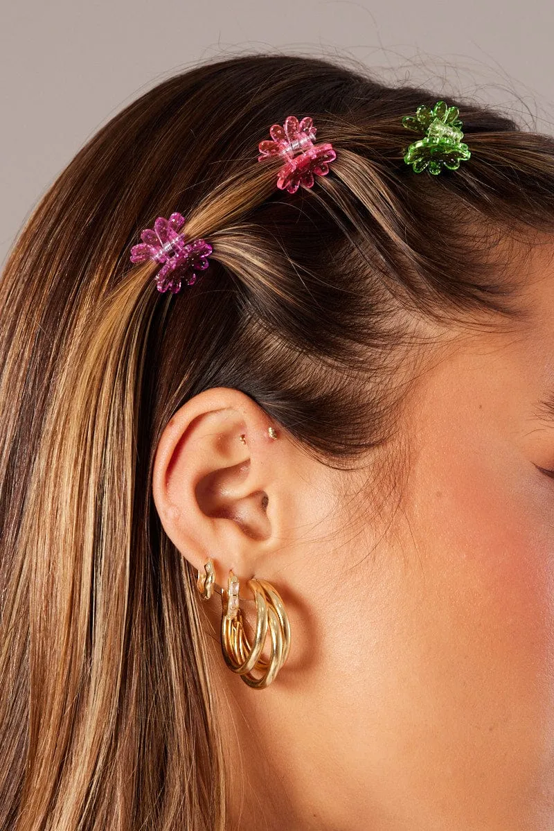Multi 9 pack Daisy Claw Clips