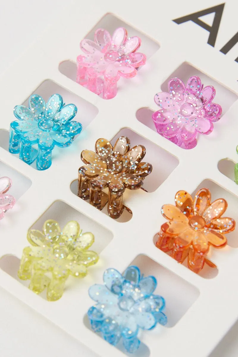 Multi 9 pack Daisy Claw Clips