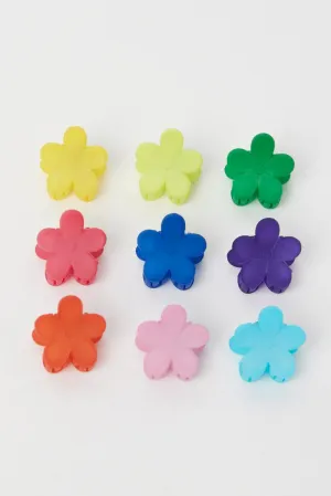 Multi 9 Pack Flower Claw Clips