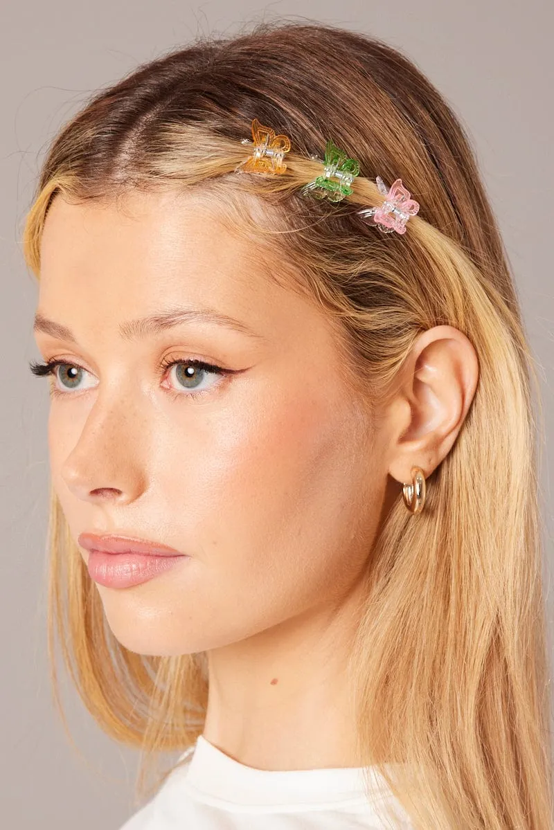 Multi 9 Pack Mini Butterfly Claw Clips