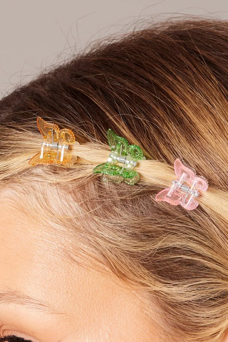 Multi 9 Pack Mini Butterfly Claw Clips