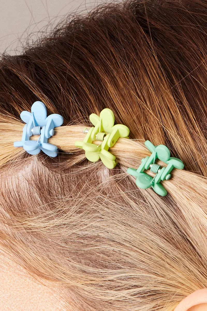 Multi 9 Pack Mini Flower Claw Clips