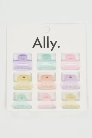 Multi 9 Pack Mixed and Matched Claw Clips