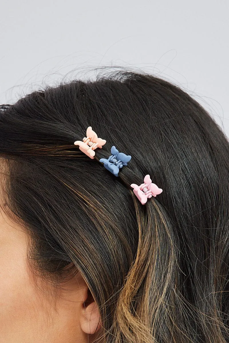 Multi 9 pack Multi Butterfly Claw Clips