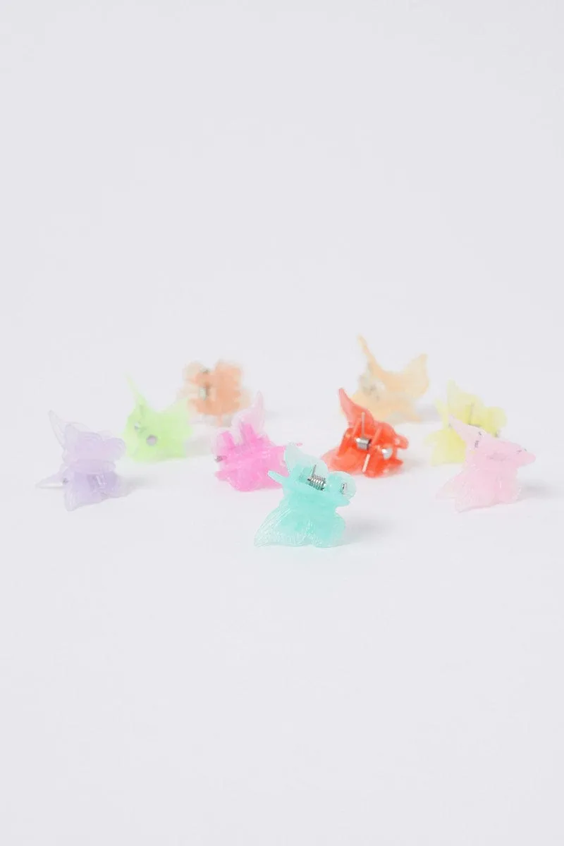 Multi 9 pack Multi Butterfly Claw Clips