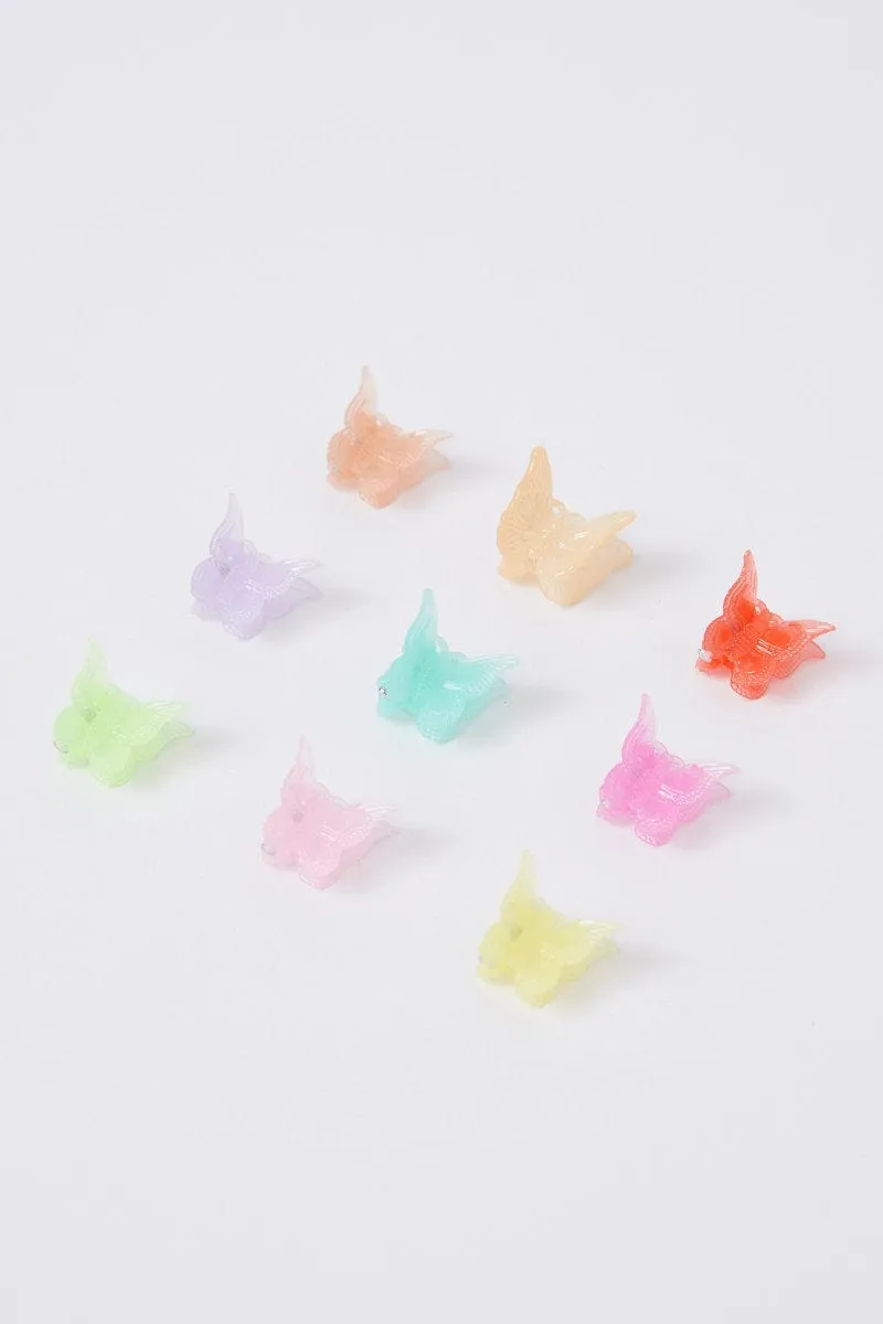Multi 9 pack Multi Butterfly Claw Clips