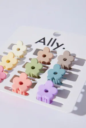 Multi 9 Pack Multi Flower Claw Clips