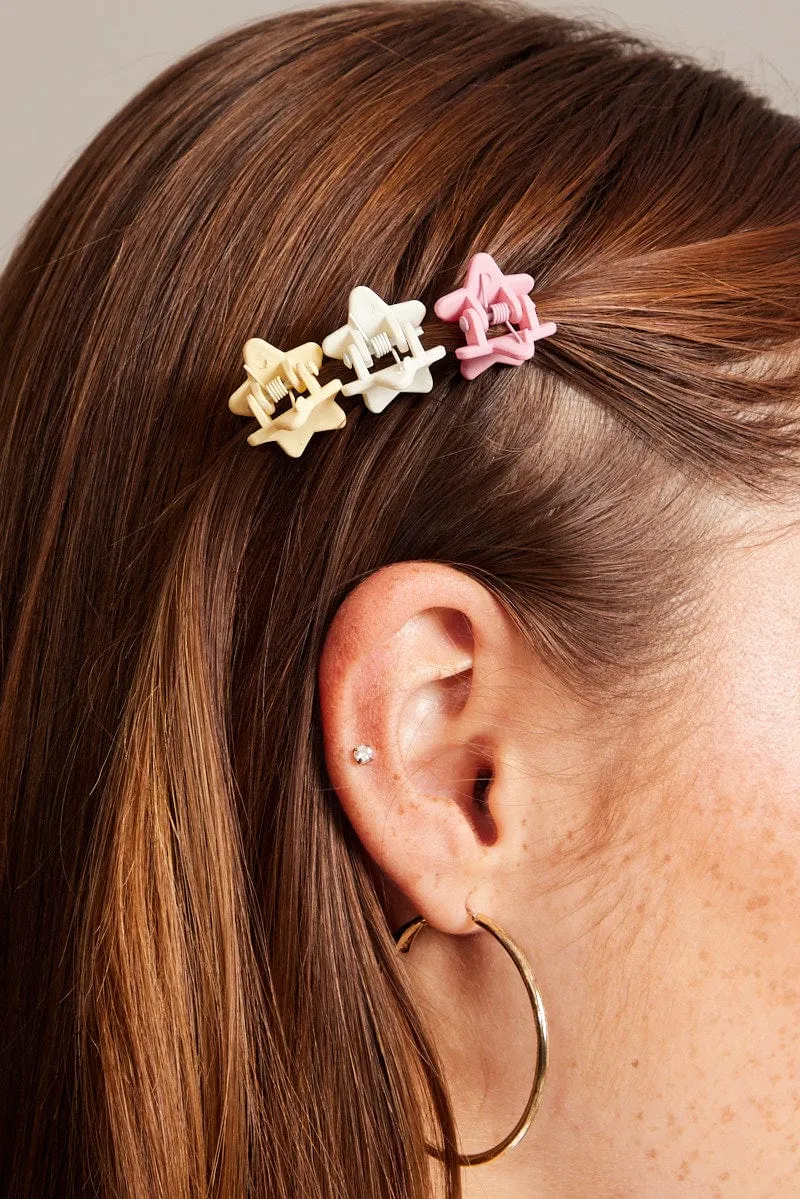 Multi 9 Pack Star Claw Clips