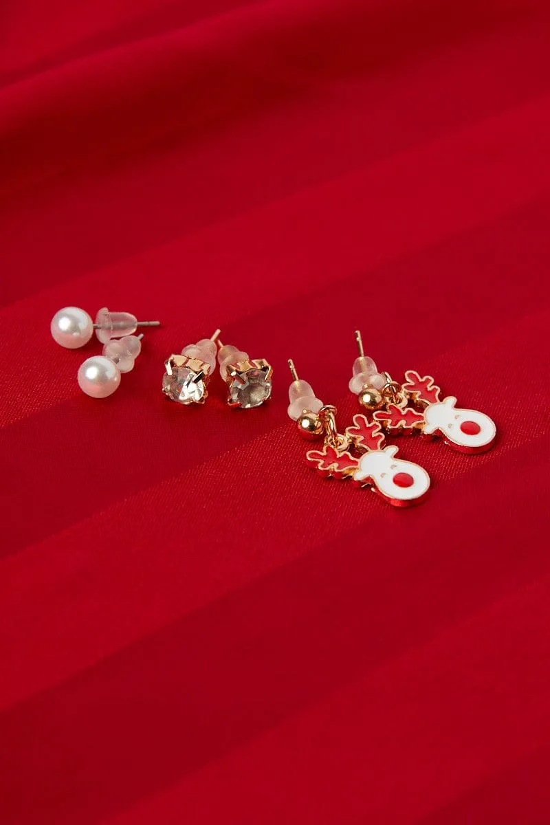 Multi Christmas Earrings Set