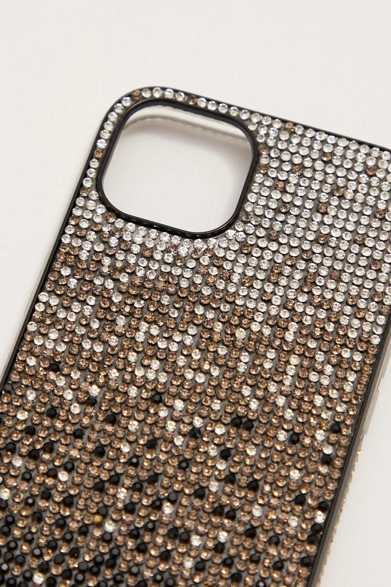 Multi Rhinestones Detail Phone Case For Iphone 14