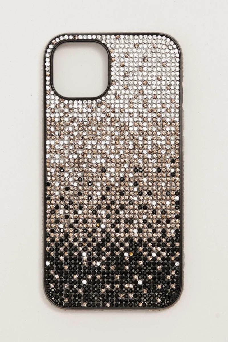 Multi Rhinestones Detail Phone Case For Iphone 14