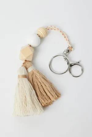 Multi Tonal Keyring with Tassel