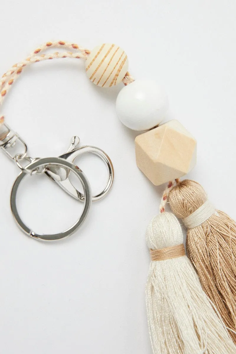 Multi Tonal Keyring with Tassel