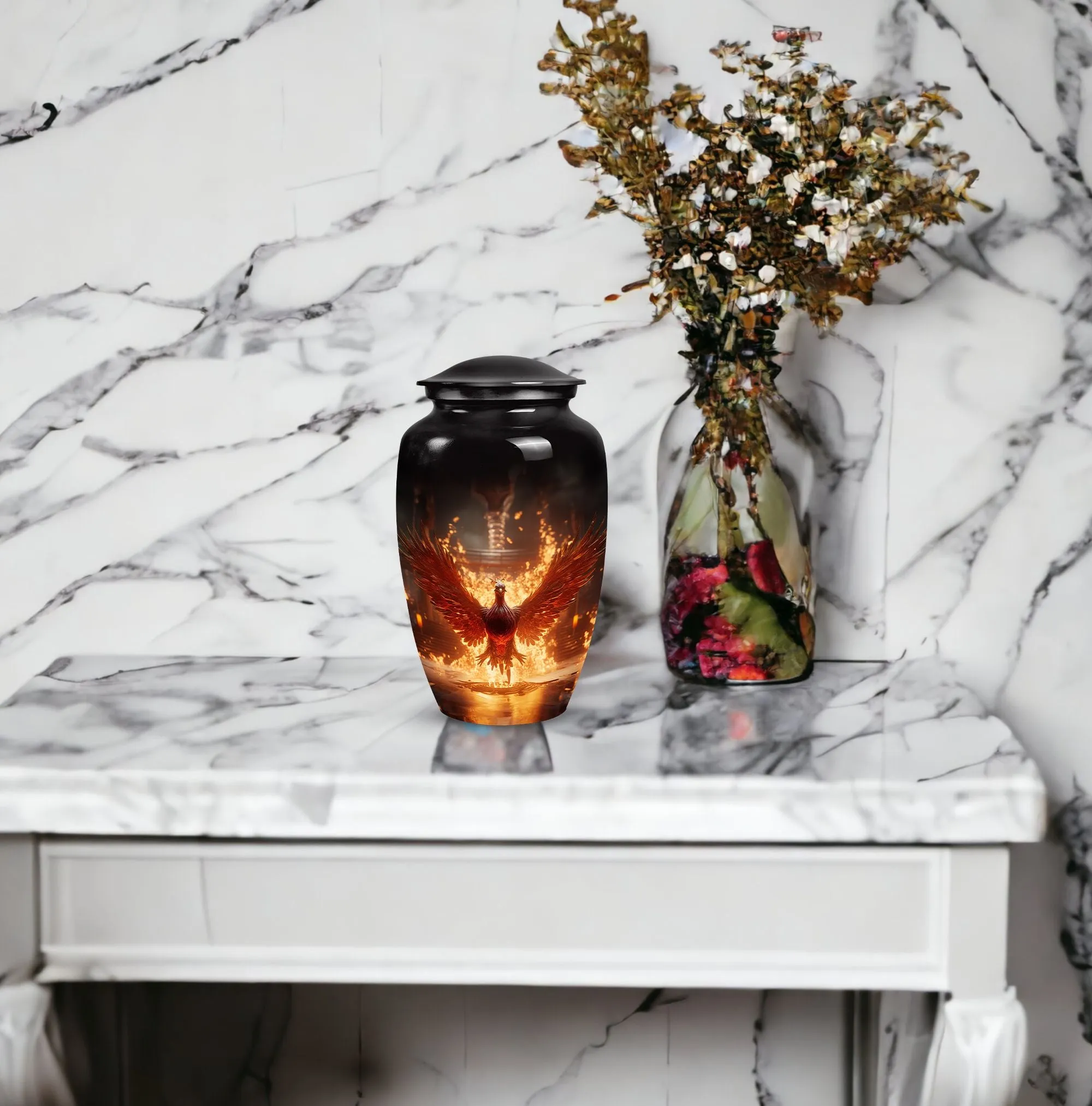 Phoenix Urn: Medium Plain Urns For Human Ashes - Adult Male & Women