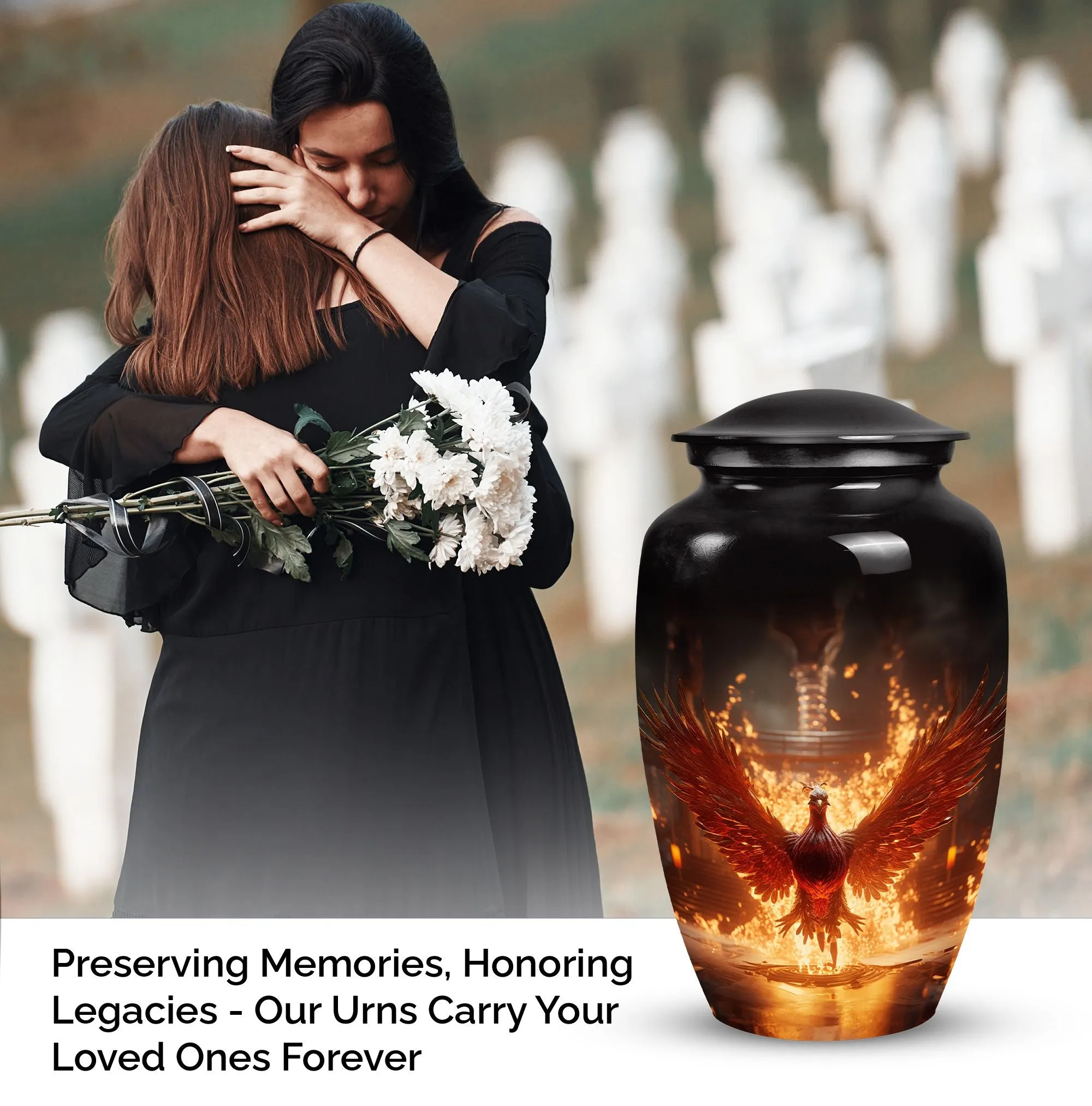 Phoenix Urn: Medium Plain Urns For Human Ashes - Adult Male & Women