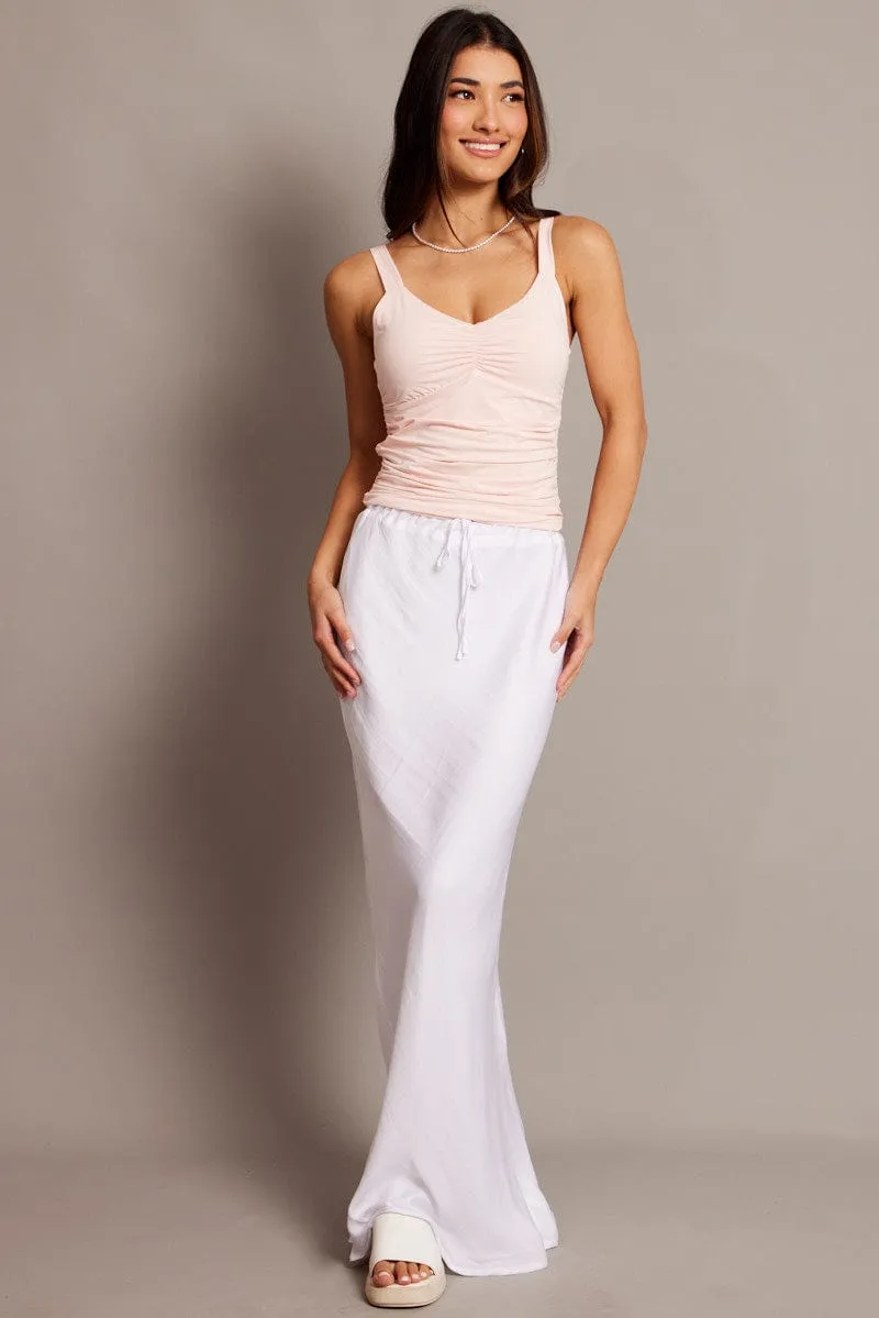 Pink Sleeveless Tank Square V-neck