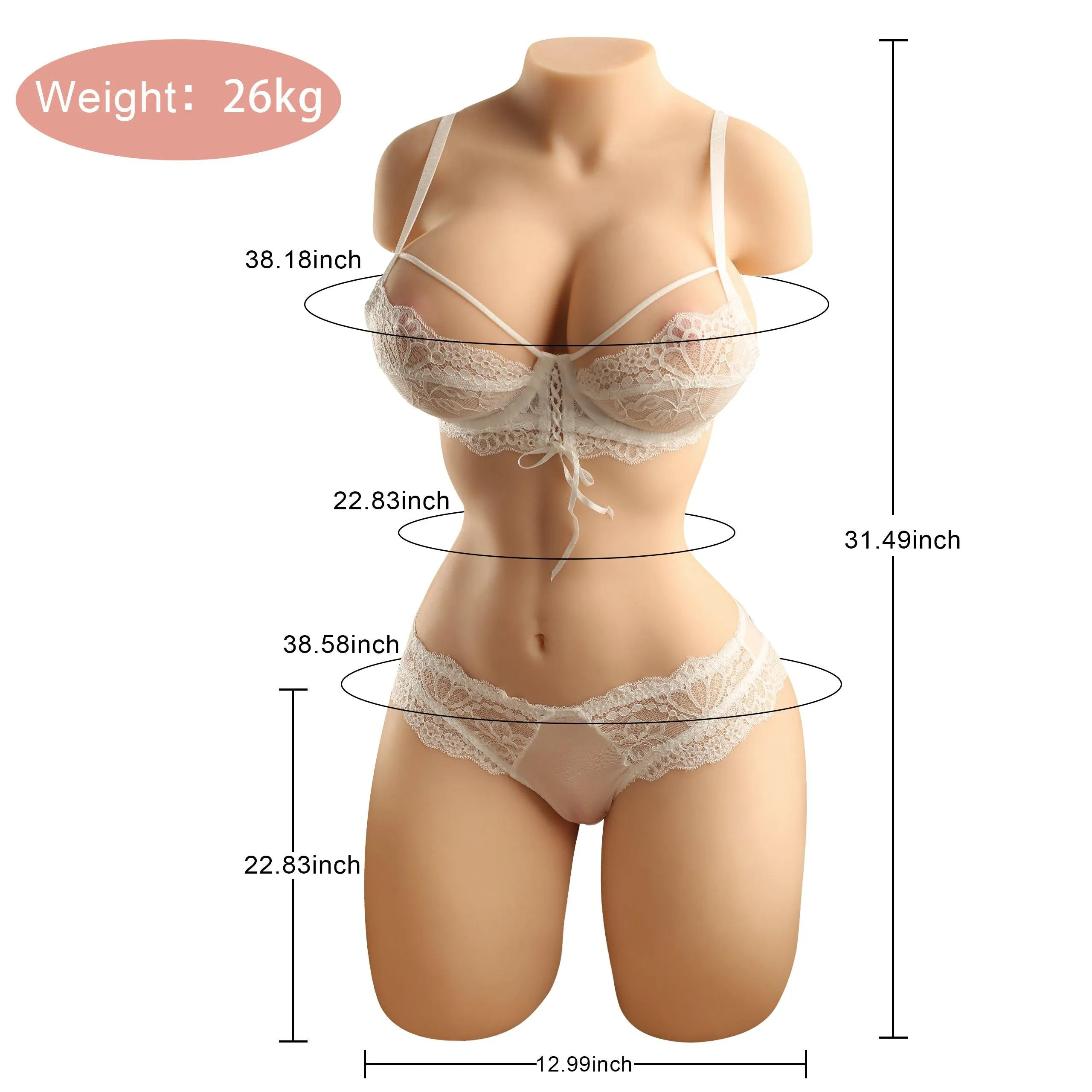 Propinkup Realistic Sex Doll | 57.32lb Brandi Big Boobs Lifelike Skinny Body Male Masturbator 【US Stock Available Only】