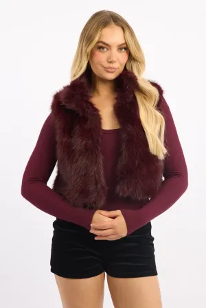 Red Faux Fur Vest
