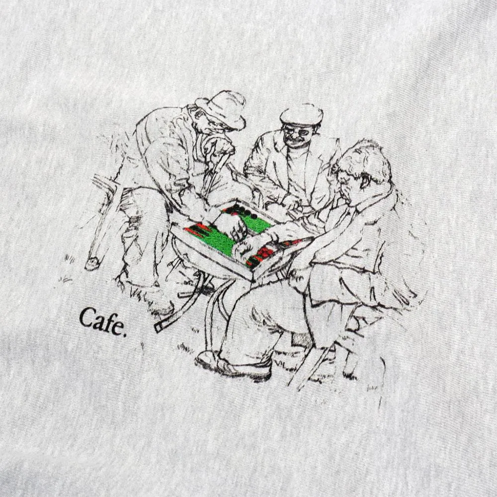 Skateboard Cafe Backgammon Crewneck Sweatshirt - Heather Grey