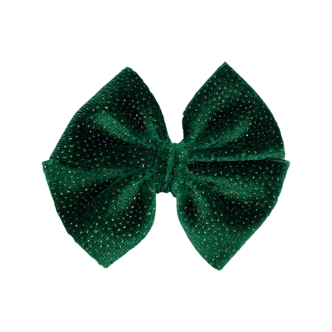 Sparkling Green Velvet Butterfly and Dainty