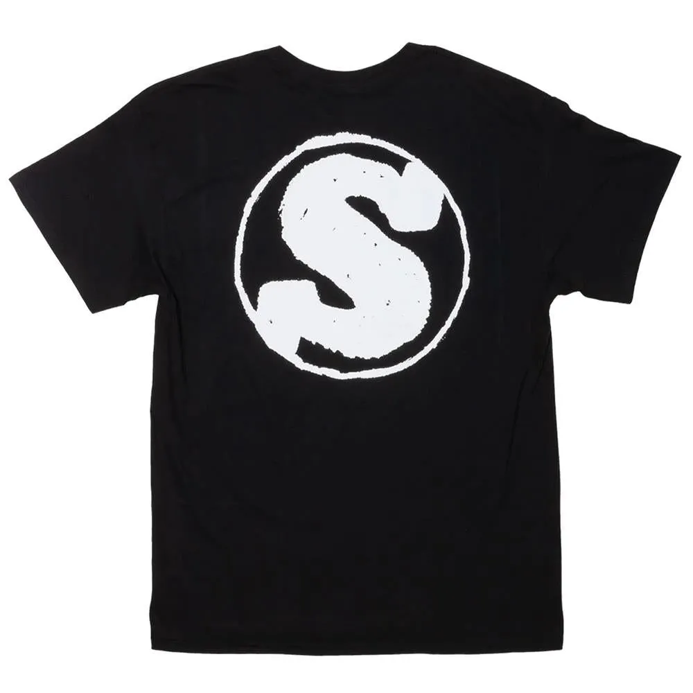 Sunday Hard Print T-Shirt - Black With White Ink