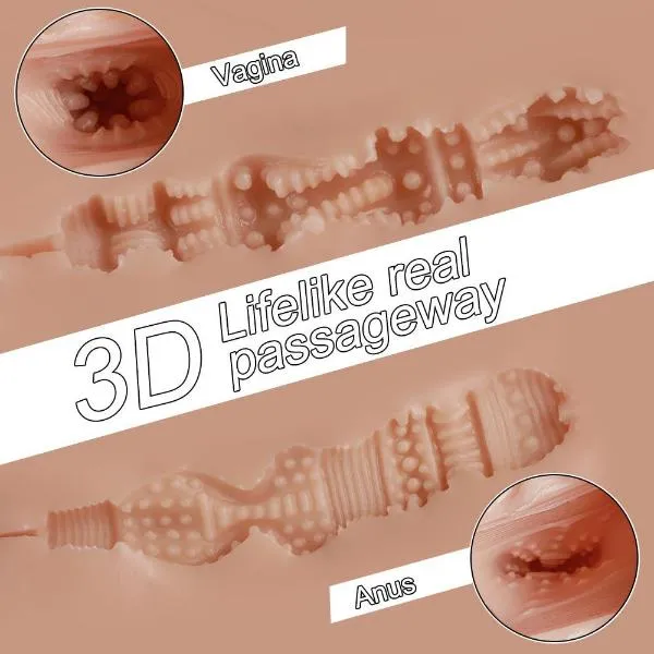 Tracey Automatic Sex Doll 6.39lb 3 Speeds 10 Frequency Vibration Realistic Ass 3D Dual Channel Masturbator 【US Stock Available Only】