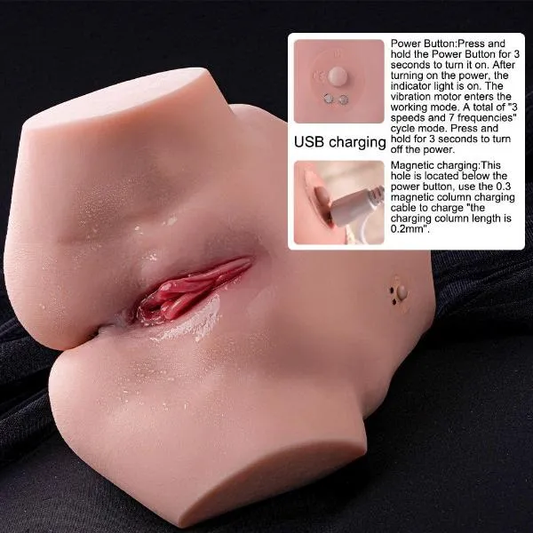 Tracey Automatic Sex Doll 6.39lb 3 Speeds 10 Frequency Vibration Realistic Ass 3D Dual Channel Masturbator 【US Stock Available Only】
