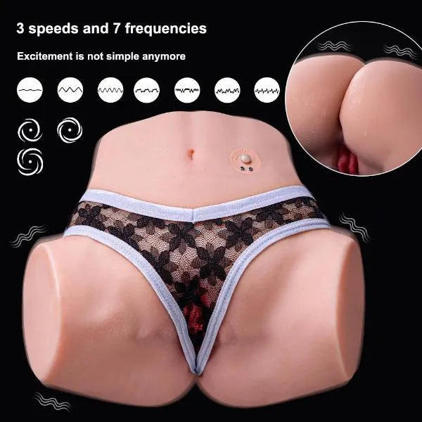 Tracey Automatic Sex Doll 6.39lb 3 Speeds 10 Frequency Vibration Realistic Ass 3D Dual Channel Masturbator 【US Stock Available Only】