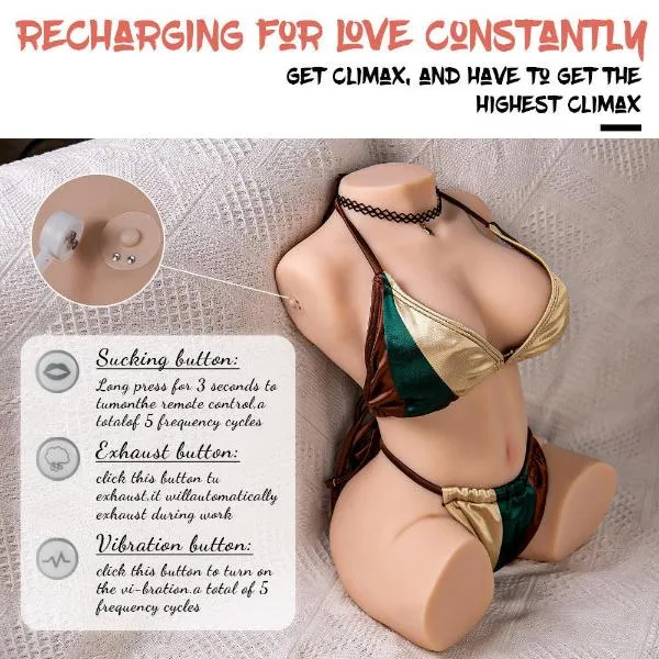 Upgraded Jessie Automatic Suction Vibration Lifelike Sex Doll 15lb 【US Stock Available Only】