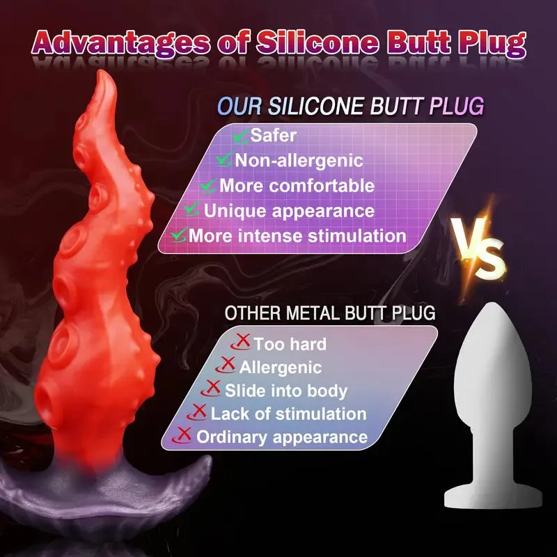 Wearable Fantasy Tentacle Anal Plug Silicone Monster Prostate Massager