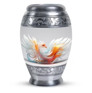 White Phoenix Lustrous Urn: A Memorial Crematory Essential