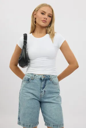 White T-Shirt Cap Sleeve Supersoft