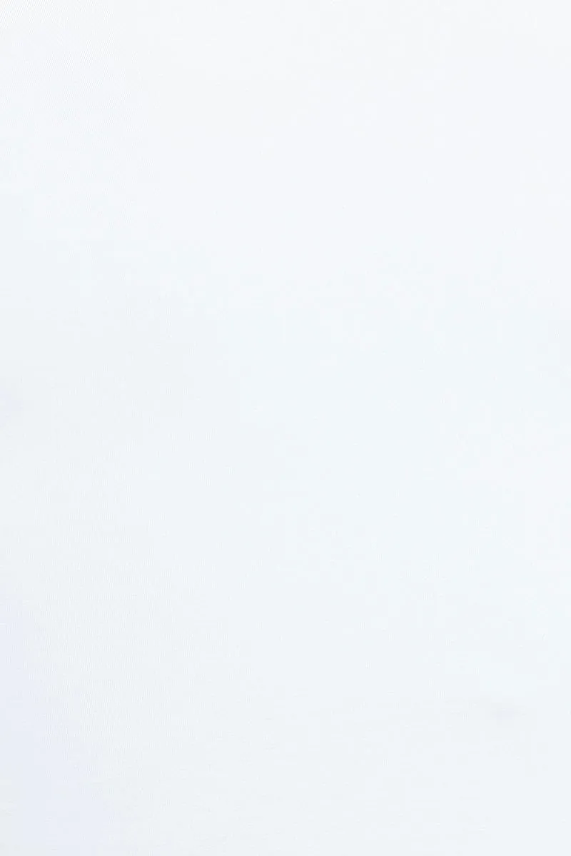 White Top Long Sleeve Square Neck
